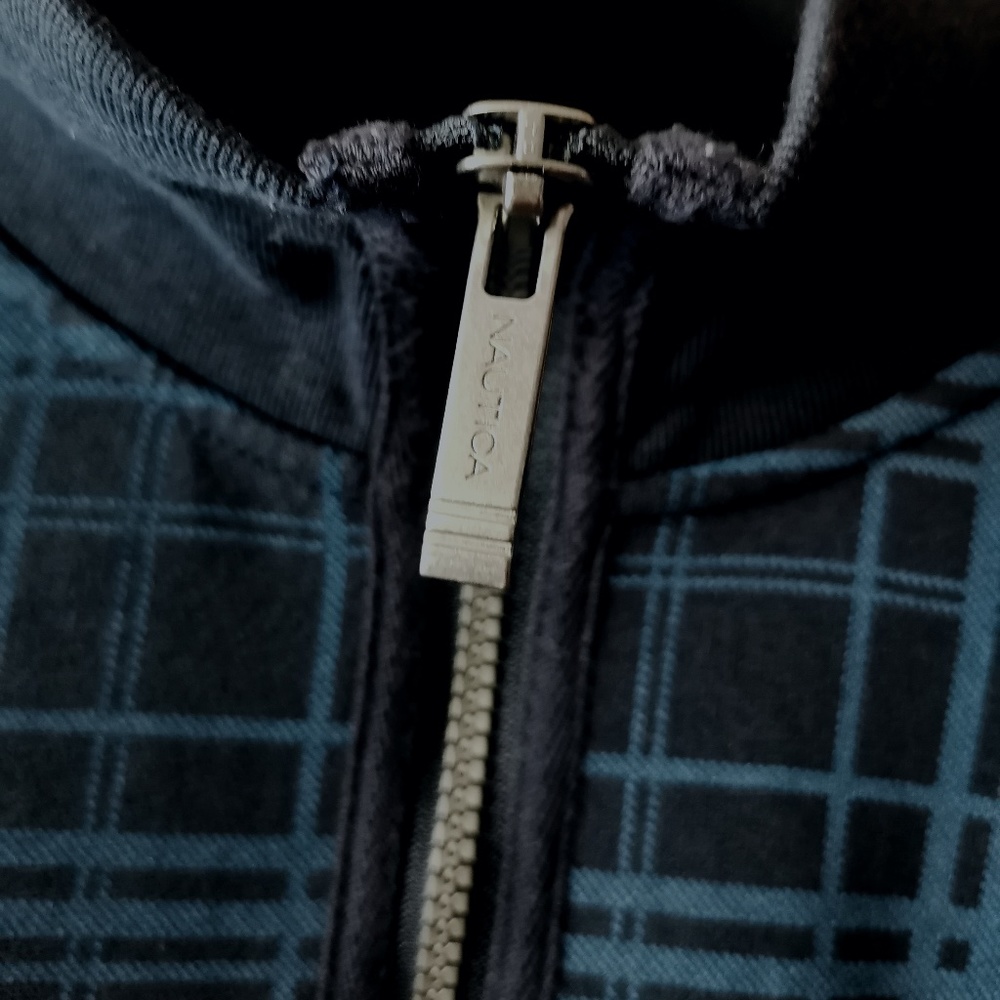 NAUTICA Plaid Quarter-Zip Sweatshirt -  (L) - Picture 4 of 10